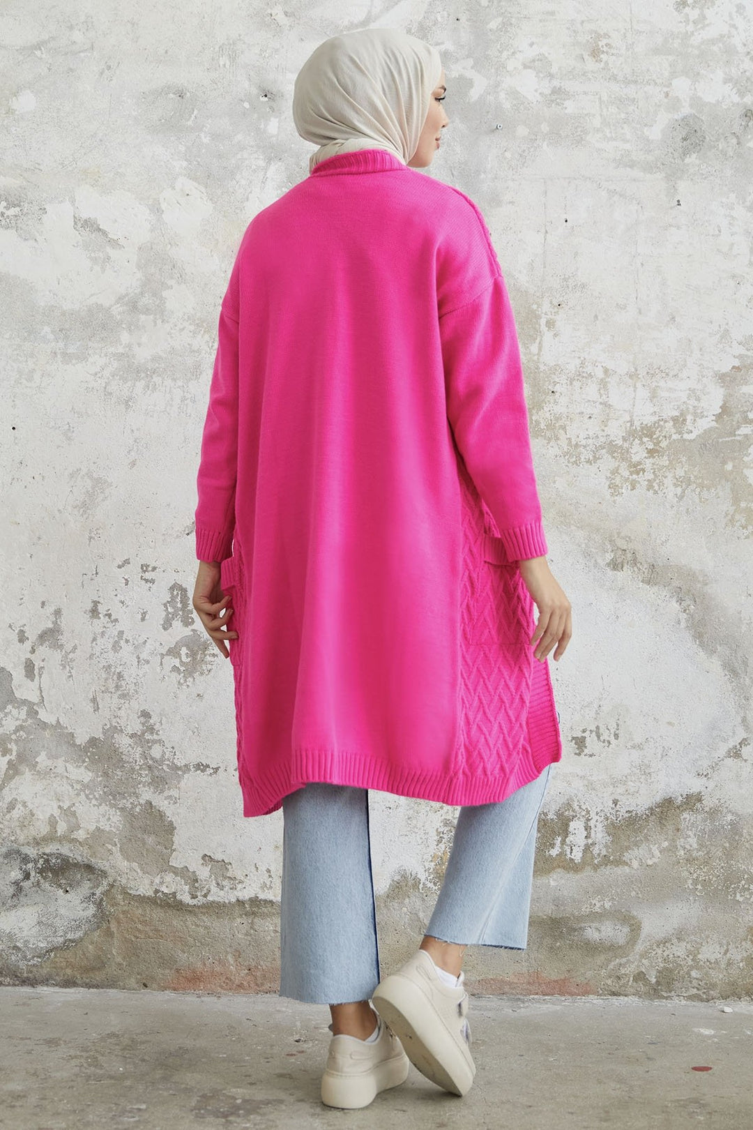 MDS Women Rumy Cable Knit Cardigan - Fuchsia - Madrid