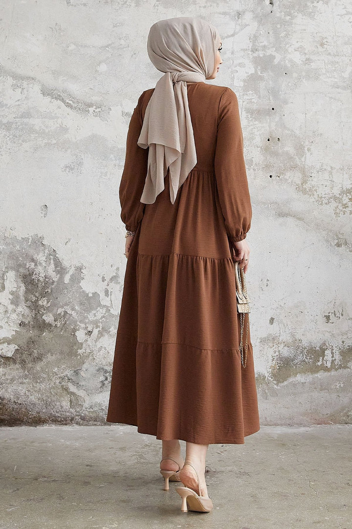 MDS Women Pamela Buttoned A-line Dress - Brown - Münster