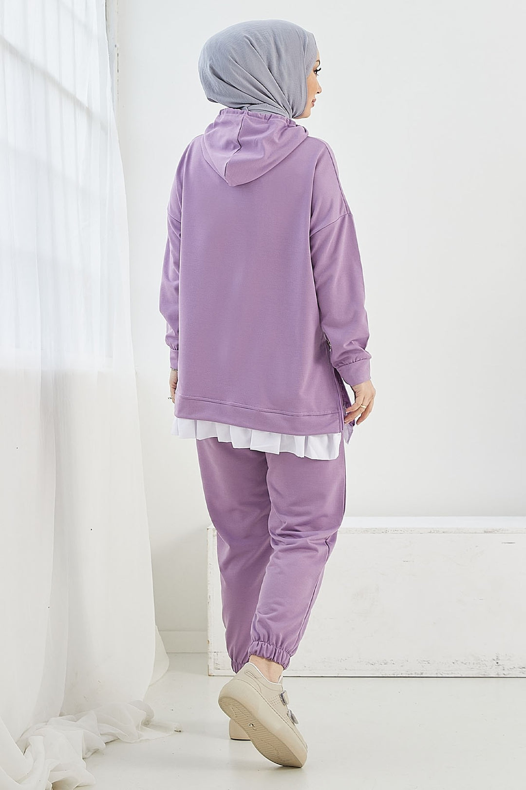 MDS Women Losya Sides Zippered Hooded Two-Piece Set - Lilac - West Valley City