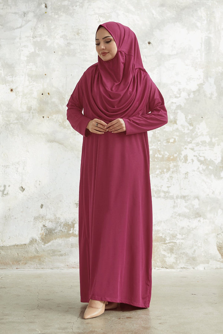 MDS Women One Piece Prayer Dress - Pomegranate Flower - Côte-Saint-Luc