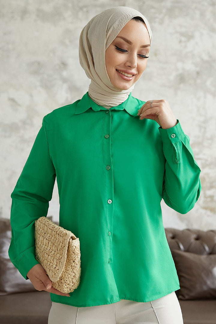 MDS Women Nilda Basic Shirt - Green - Meridian