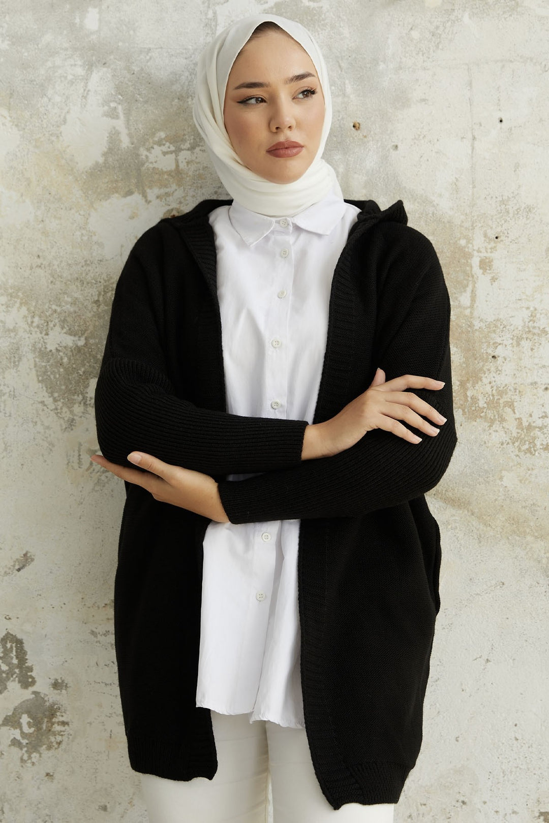 MDS Women Kitty Hooded Cardigan - Black - Clifton Park
