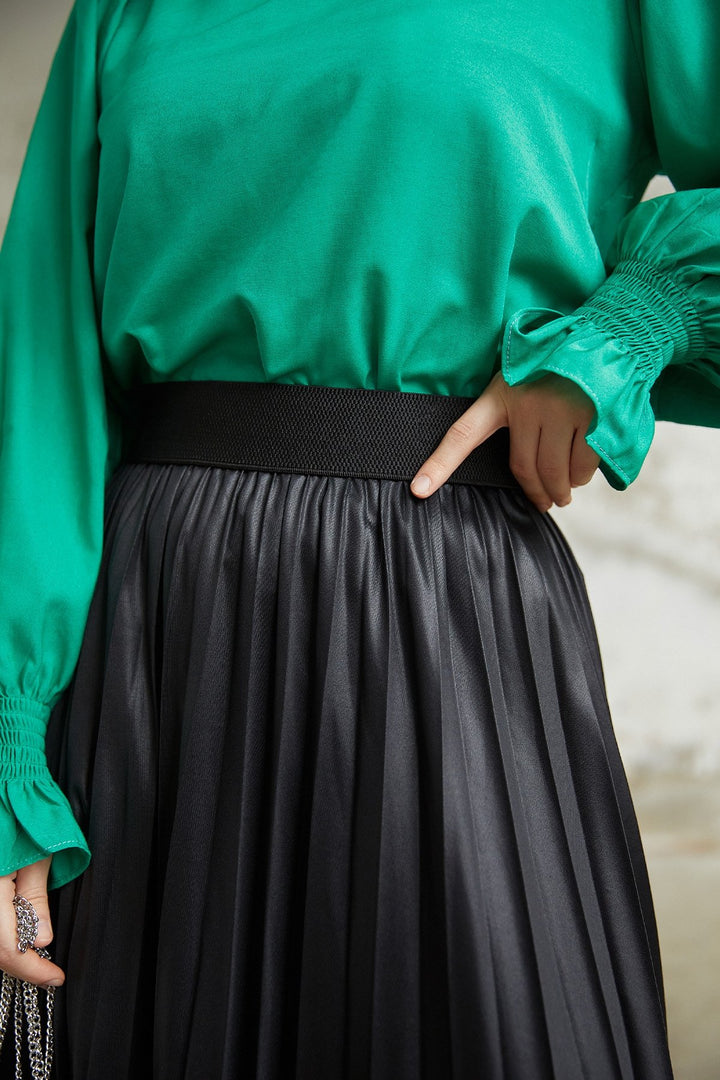 MDS Women Alfea Leather-Look Skirt - Black - Riga