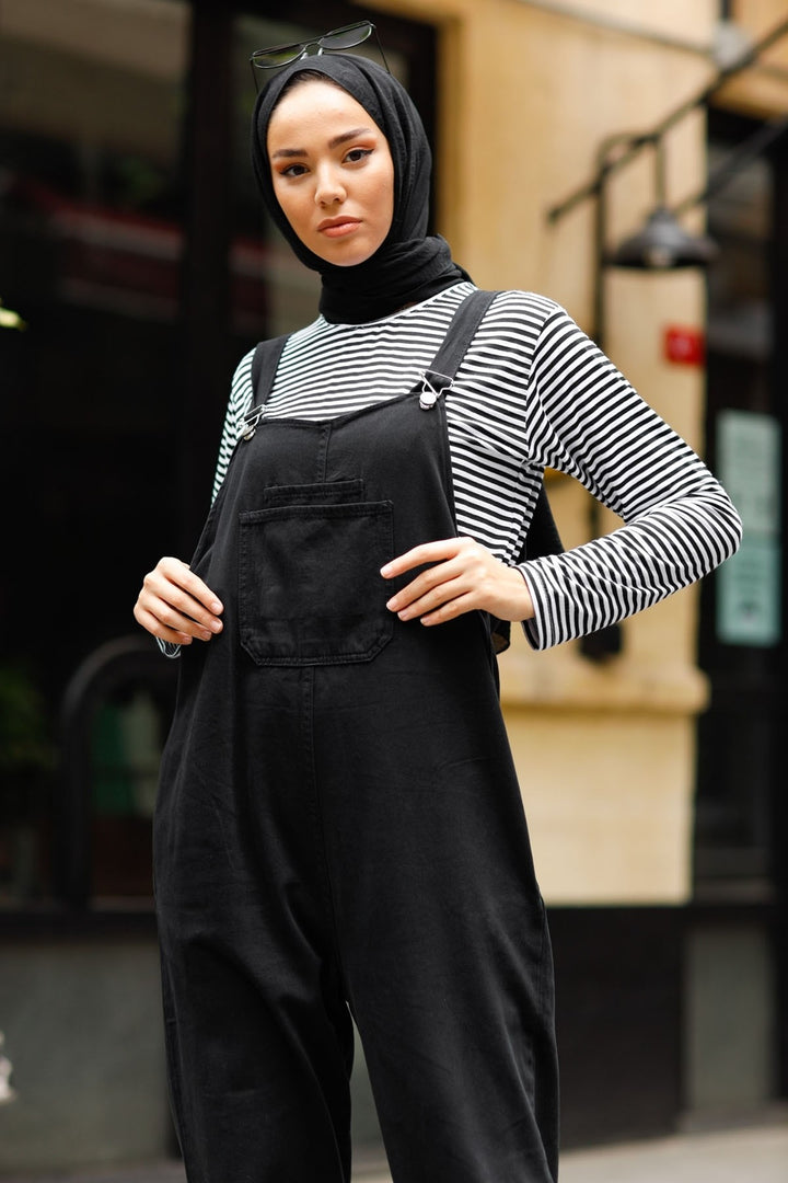 MDS Women Lindy Strap Overalls - Black - Goose Creek