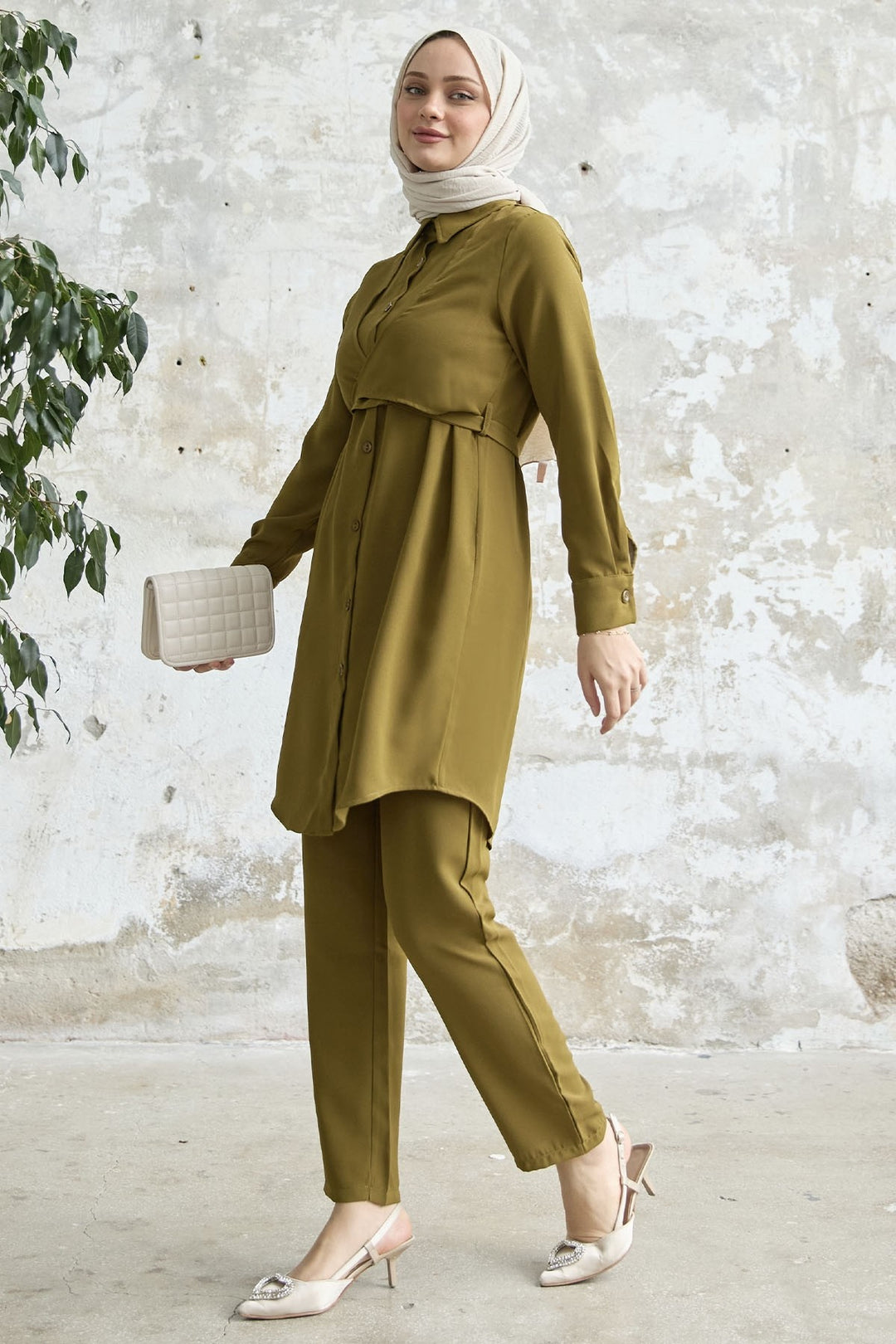 MDS Women Front Tied Two Piece Set - Pistachio Green - Landgraaf
