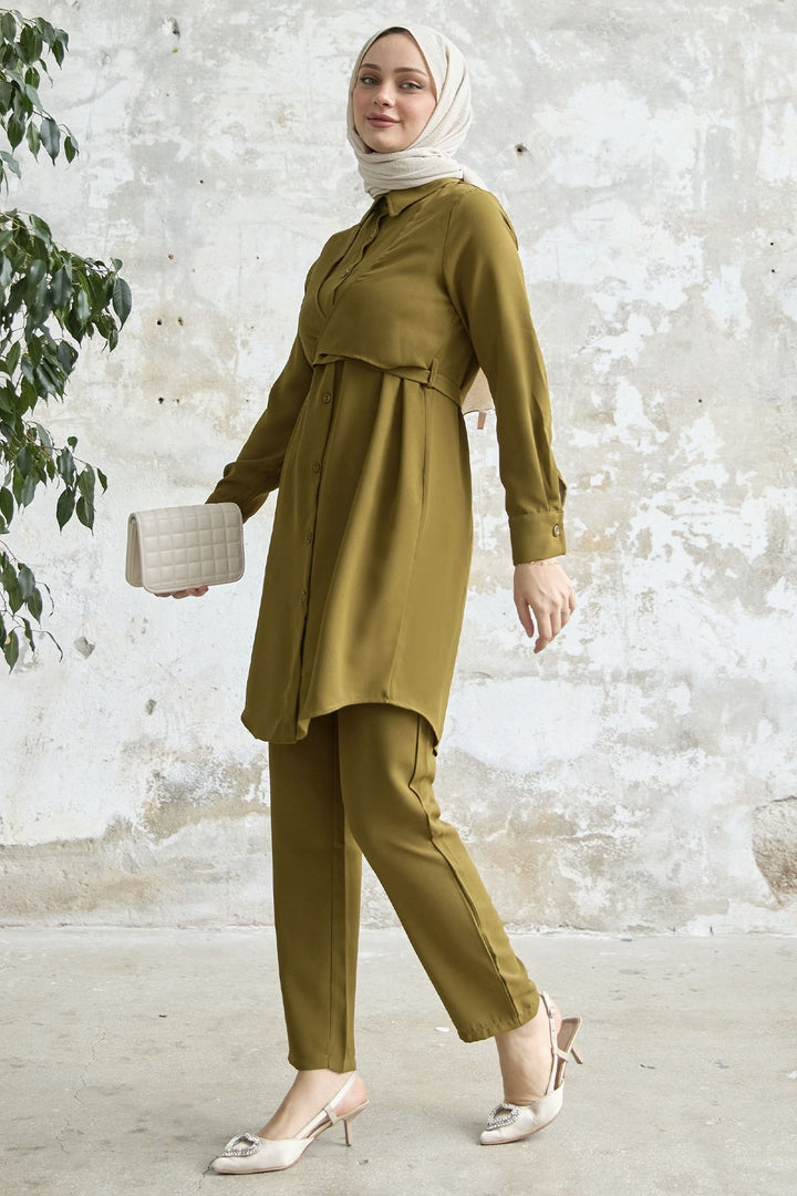 MDS Women Front Tied Two Piece Set - Pistachio Green - Landgraaf