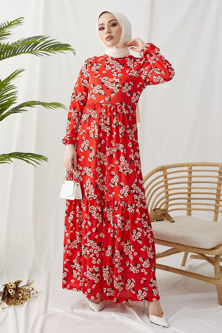 MDS Women Lesa Floral Straw Belted Dress - Burgundy - Arden-Arcade