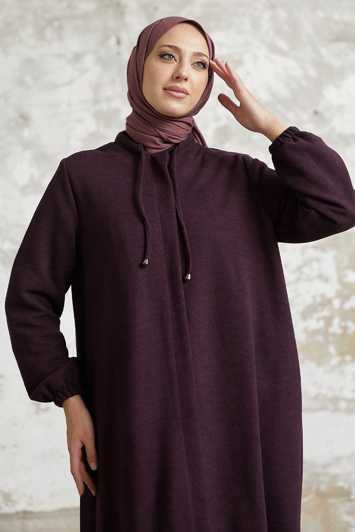 MDS Women Levina Secret Snap Abaya - Purple - West Lafayette