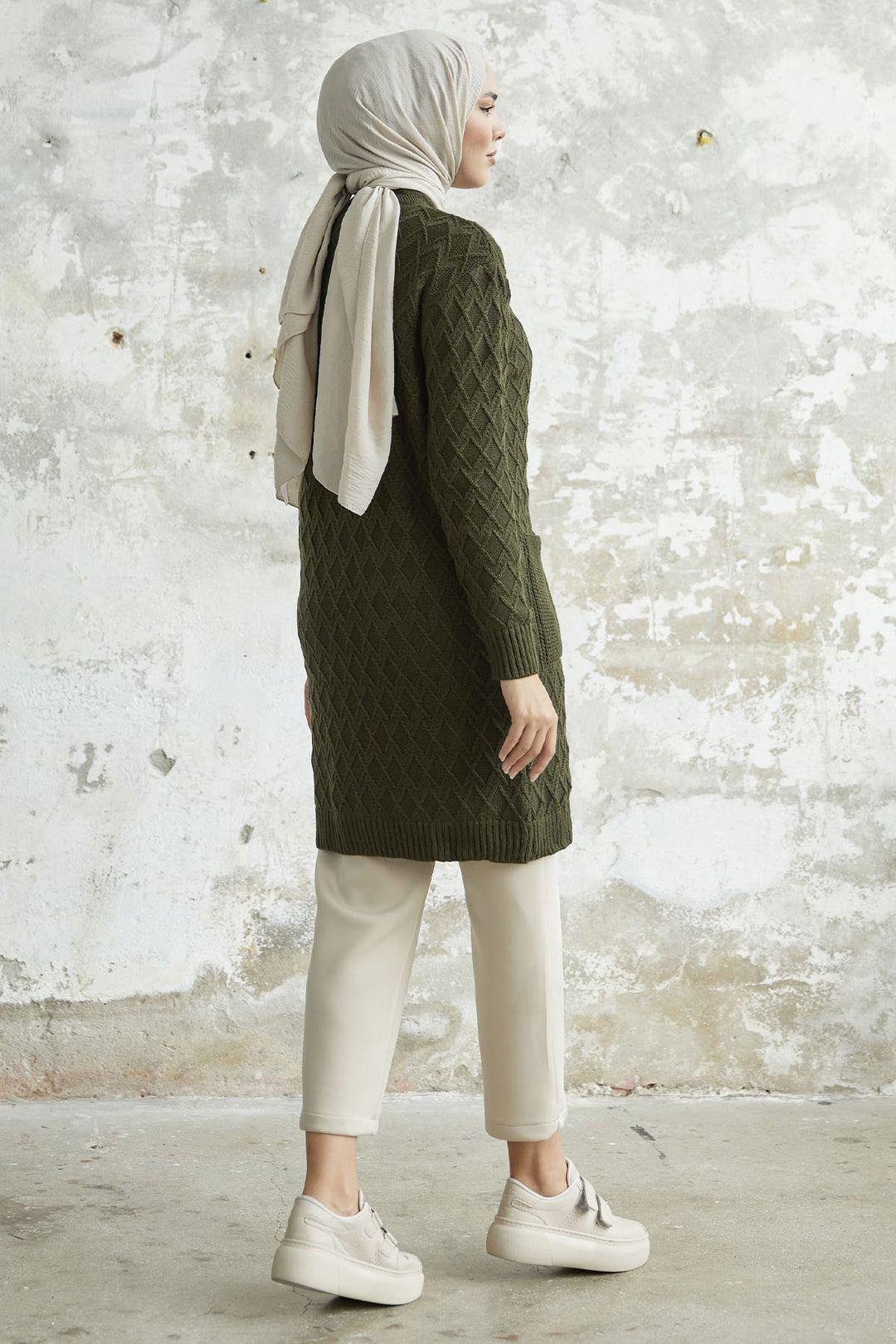 MDS Women Mosya Pocket Buttoned Knit Cardigan - Khaki - Kempen