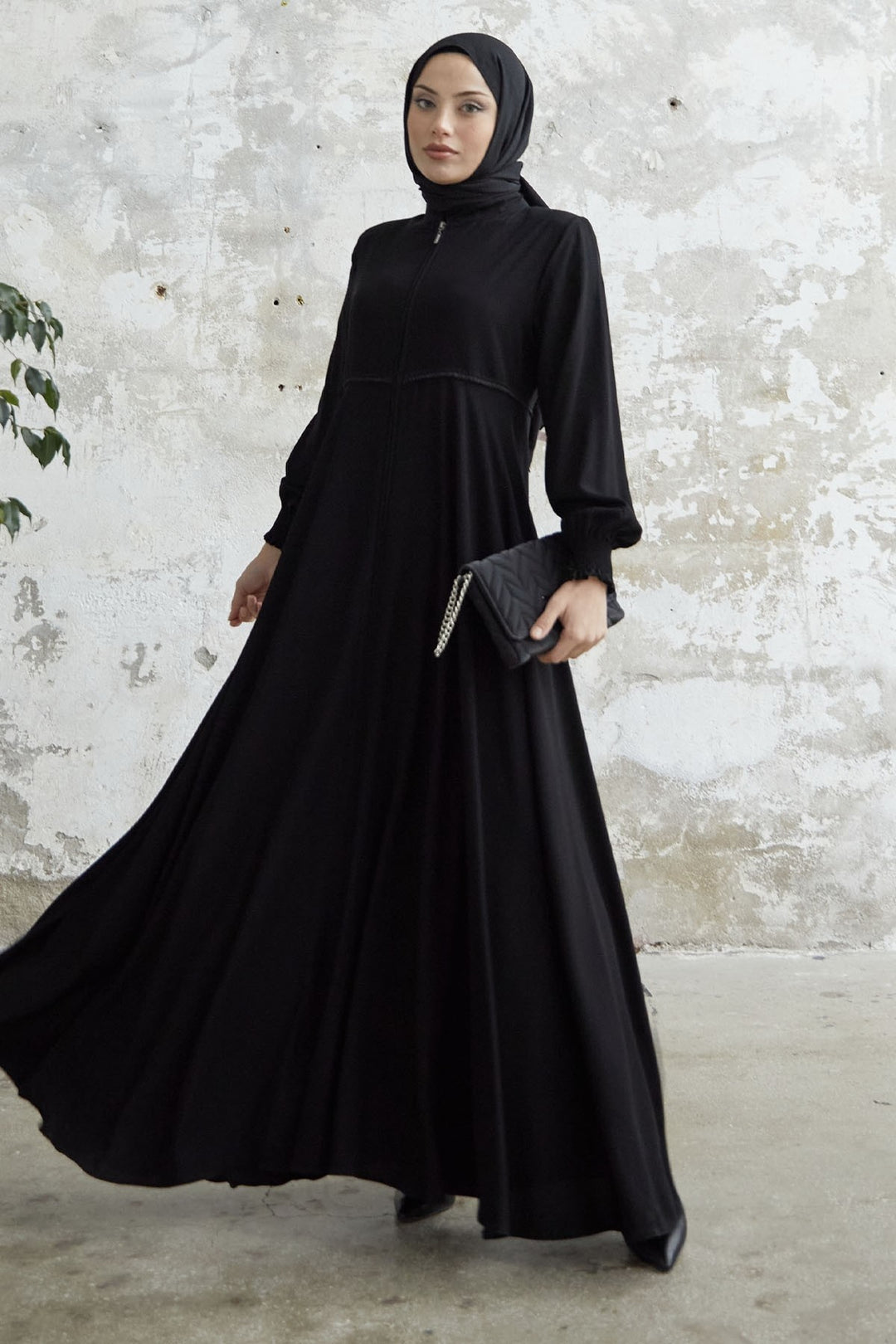 MDS Women Lace Crepe Mevlana Cloak - Black - Birkenhead