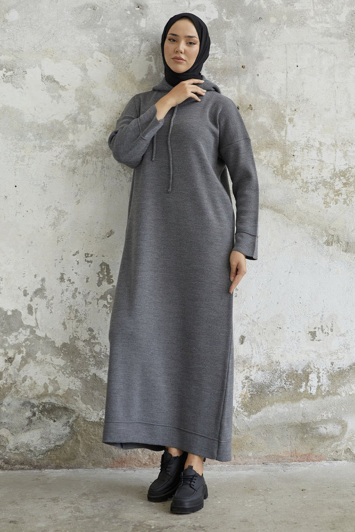 MDS Women Ivona Hooded Knit Dress - Anthracite - Hitchin