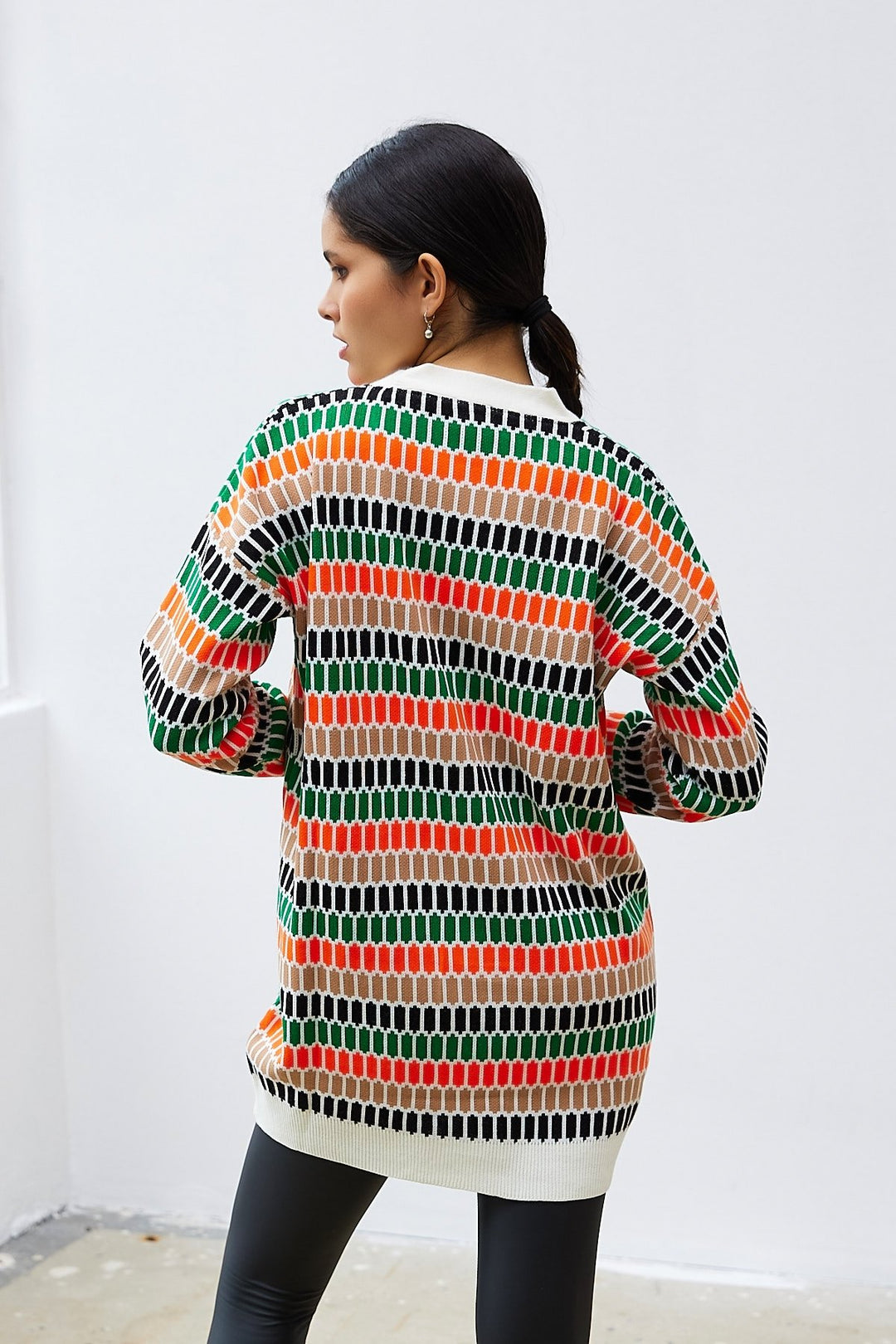 MDS Women Rana Patterned Cardigan - White - Igualada