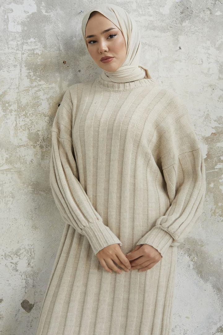MDS Women Lovisa Ribbed Knit Dress - Cream - Batumi