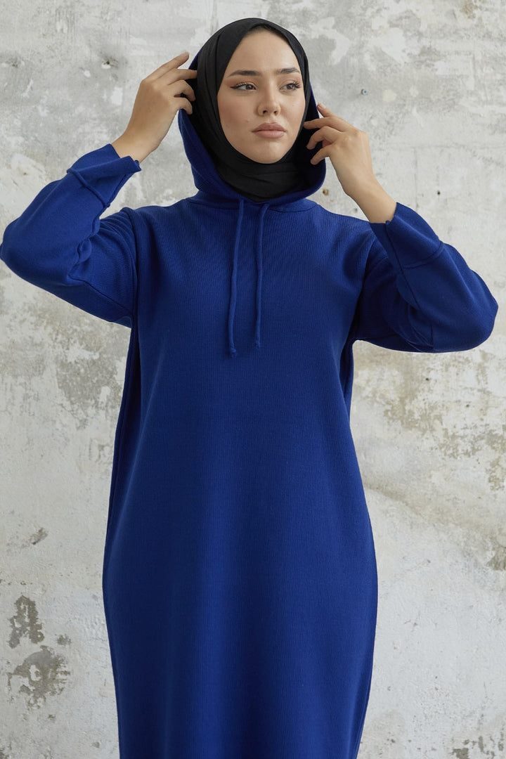 MDS Women Ivona Hooded Knit Dress - Navy Blue - Agua Prieta