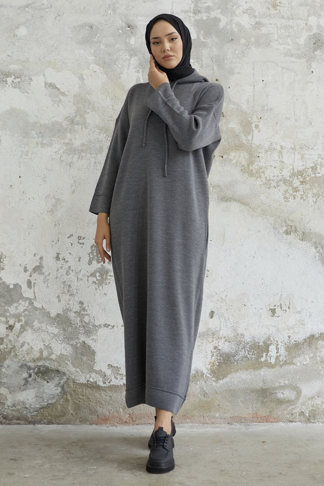 MDS Women Ivona Hooded Knit Dress - Anthracite - Hitchin