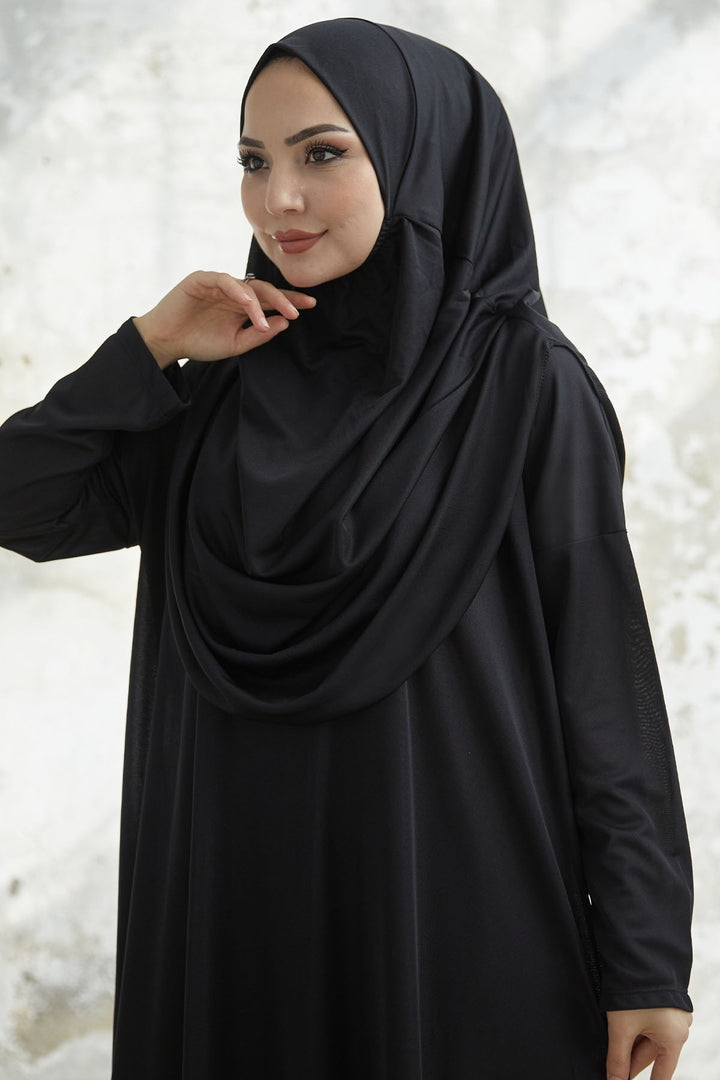 MDS Women One Piece Prayer Outfit - Black - Villaflores