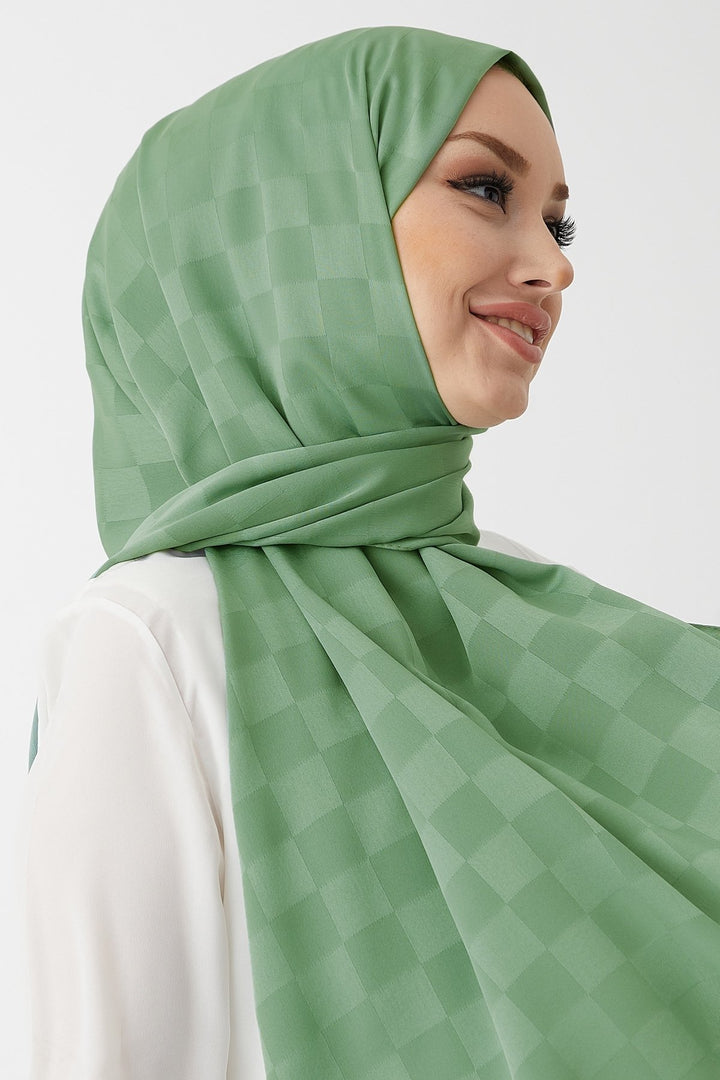 MDS Women Maura Lady Pattern Silky Jacquard Shawl - Mint - La Barca