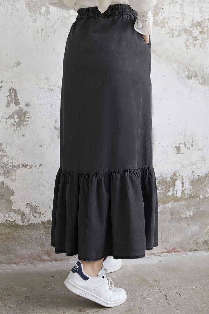 MDS Women Darlin Ruffle Denim Skirt - Gray - Martinez