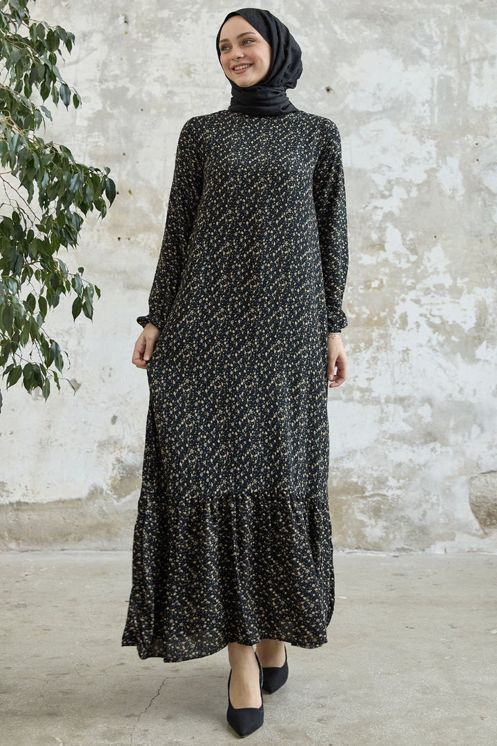 MDS Women Crispy Daisy Casual Viscose Dress - Black - Yevpatoriia