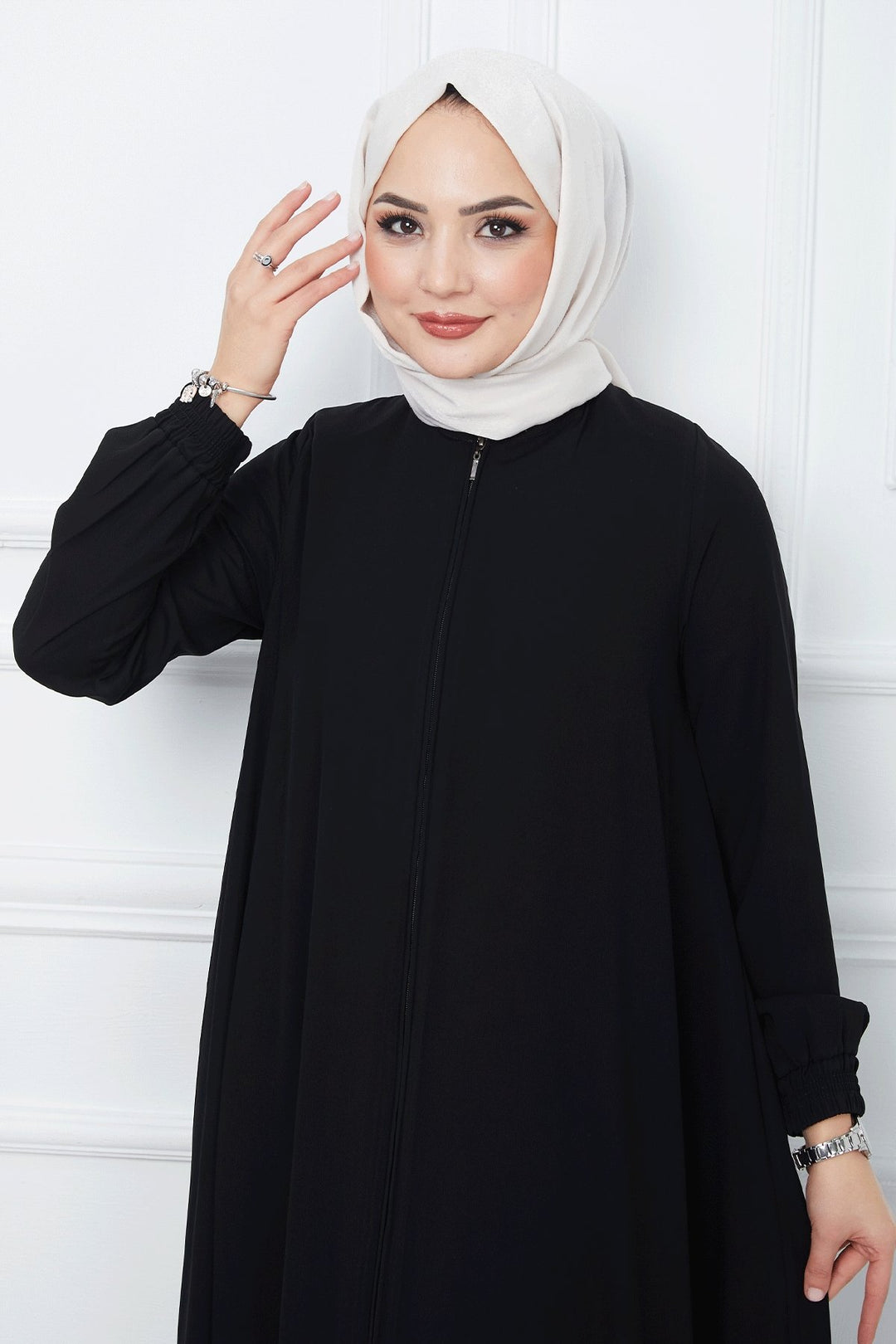 MDS Women Medina Silk Mevlana Cloak - Black - Spring Hill