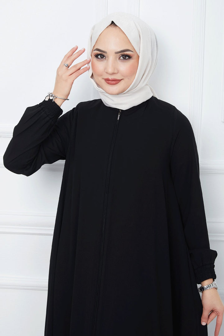 MDS Women Medina Silk Mevlana Cloak - Black - Spring Hill
