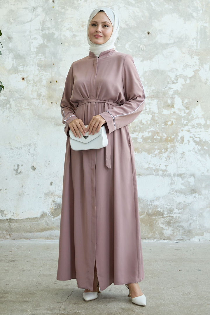 MDS Women Salvia Loose Sleeve Biye Patterned Powder Ferace - Lompoc