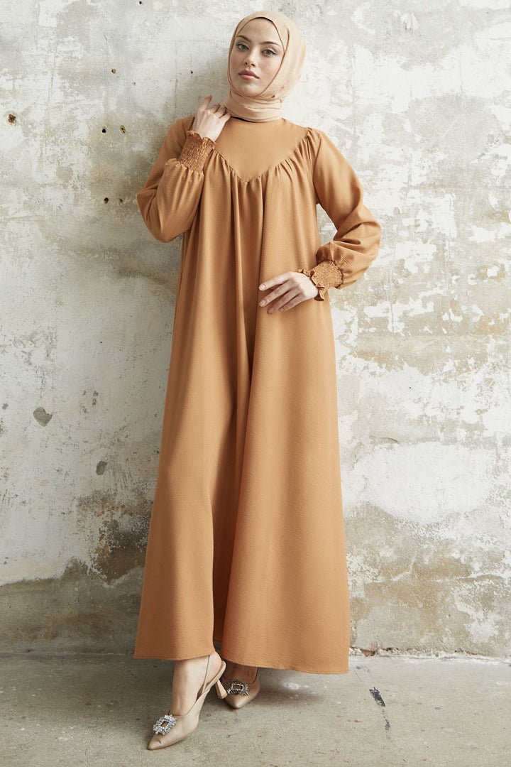 MDS Women Gipeli Front Robed Dress - Camel - Palaiseau