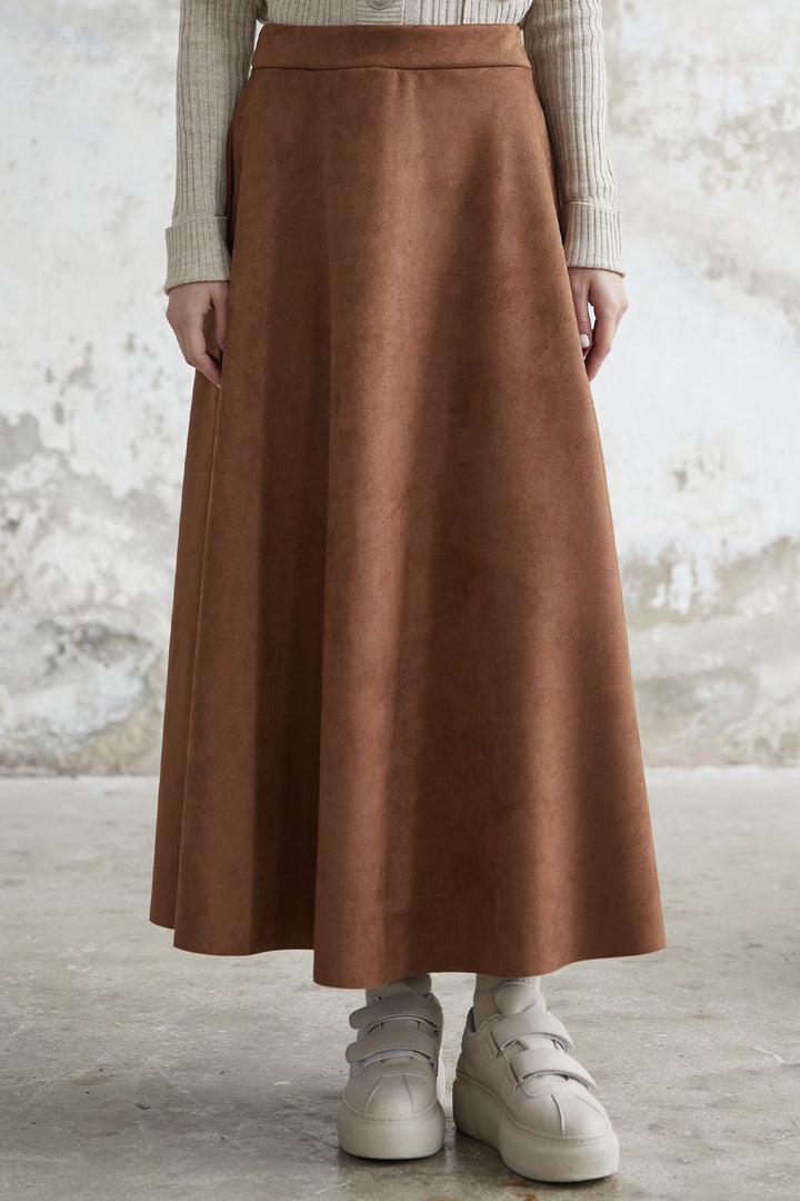 MDS Women Elisha Suede Skirt - Beige - Bagneux