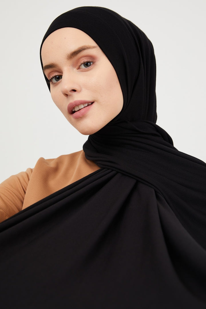 MDS Women Lace Knit Scarf - Black - San Javier