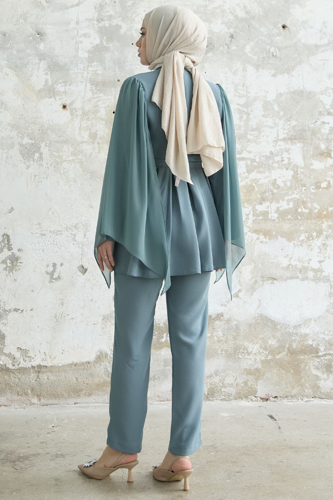 MDS Women Stone-Accented Tulle Crepe Set - Mint - Westfield