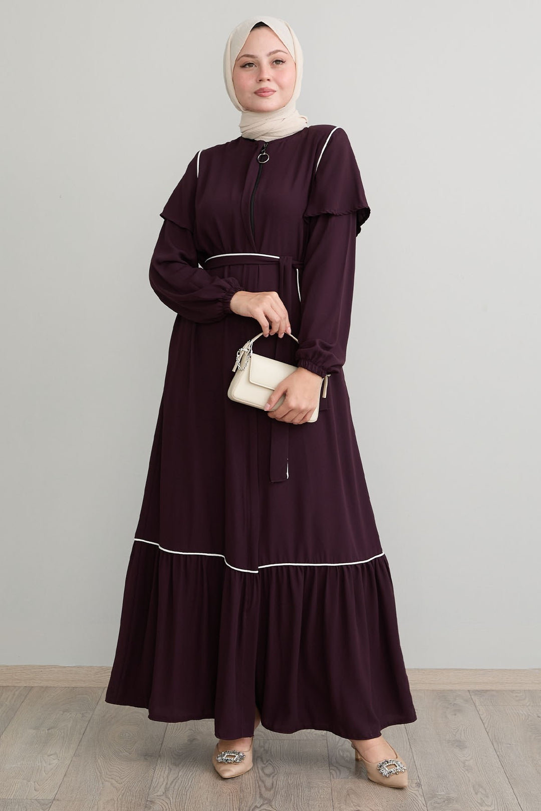 MDS Women Sleeveless Detailed Purple Abaya - Saint-Martin-d’Hères