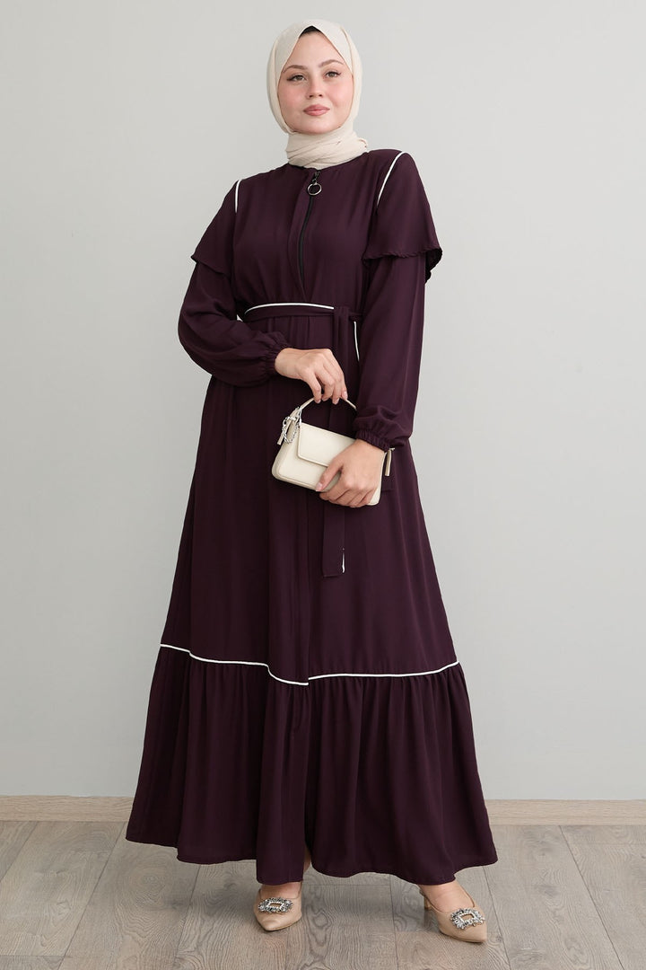MDS Women Sleeveless Detailed Purple Abaya - Saint-Martin-d’Hères