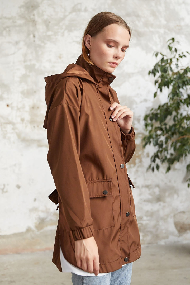 MDS Women Rosa Short Trench Coat - Brown - Baltimore