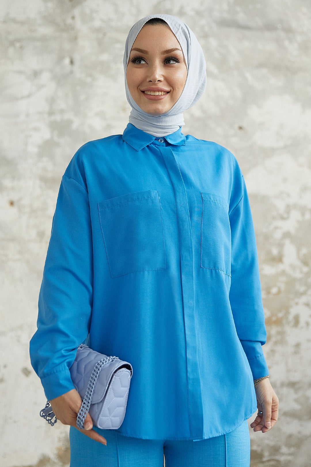 MDS Women Alise Double Pocket Detailed Shirt - Blue - Konstanz