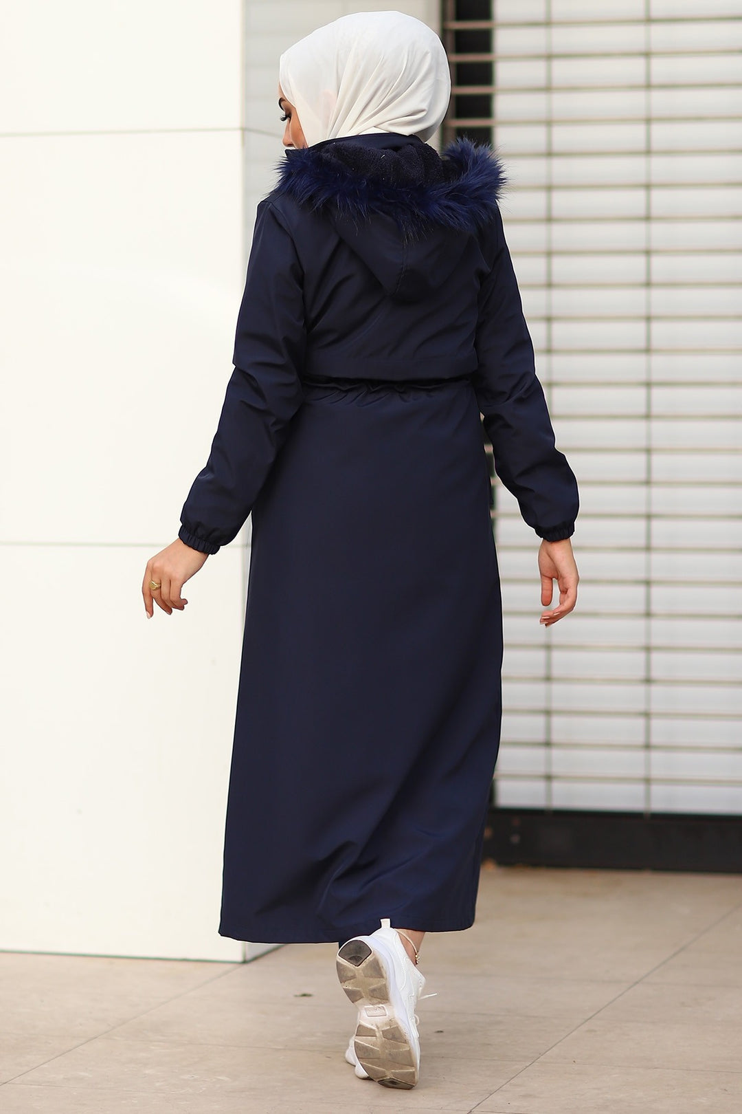 MDS Women Reverse Pocketed 2204 Long Coat - Navy - Walthamstow