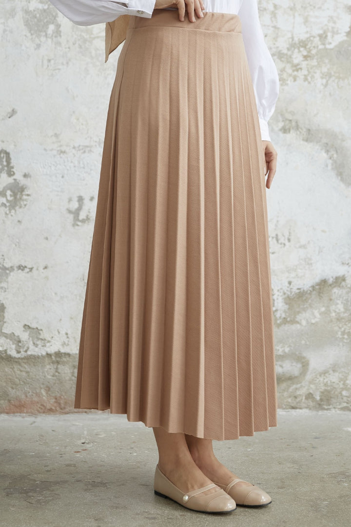 MDS Women Luisa Beli Rubber-Banded Pleated Skirt - Beige - Kassel