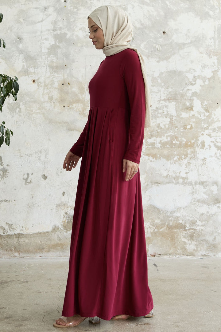 MDS Women Sandy Hat Dress - Burgundy - Apache Junction