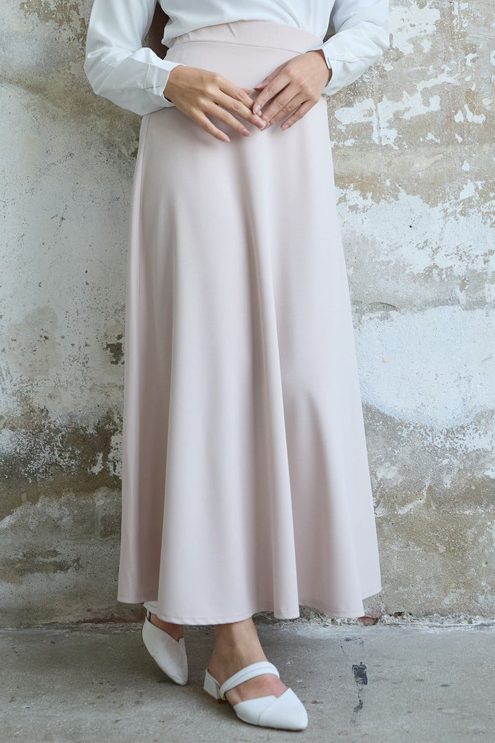 MDS Women Double Knit Fabric Skirt - Stone - Findlay