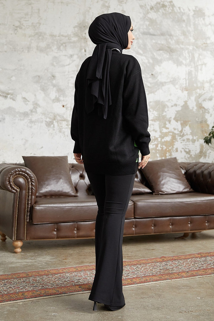 MDS Women Lenora Patterned Cardigan - Black - Netishyn