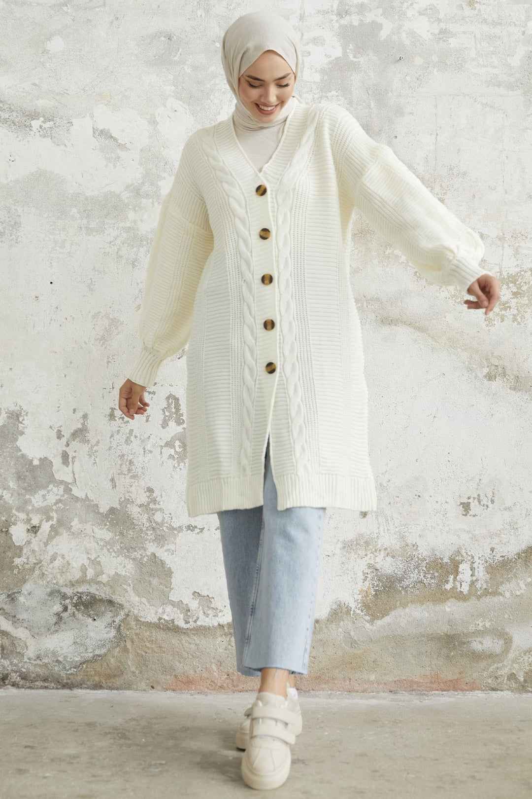 MDS Women Evia Buttoned Knit Cardigan - White - Lauderdale Lakes