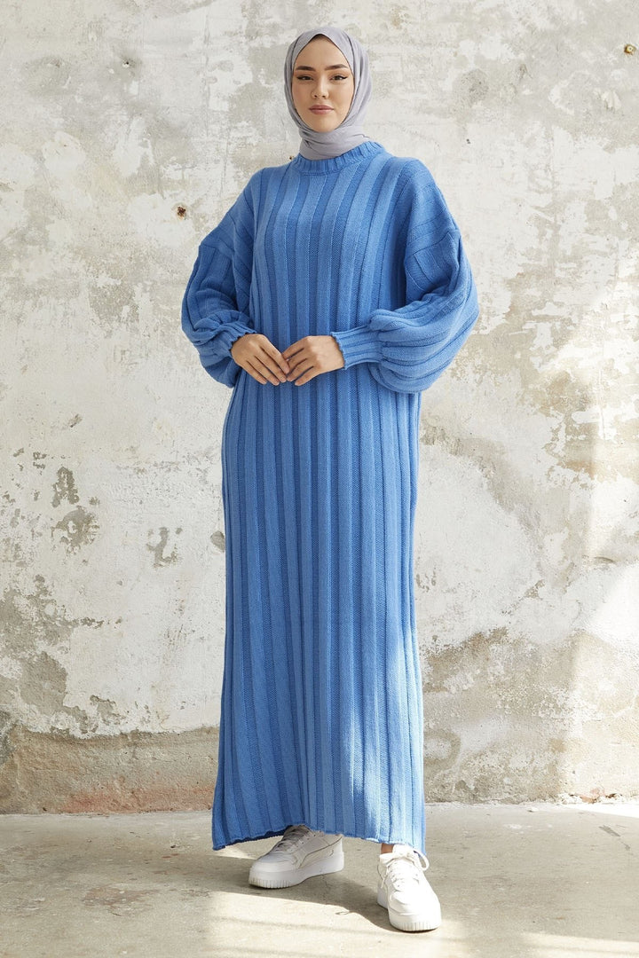 MDS Women Lovisa Threaded Knit Dress - Blue - East Brunswick