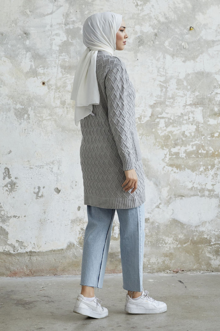MDS Women Mosya Pocketed Buttoned Cardigan - Gray - Imperia