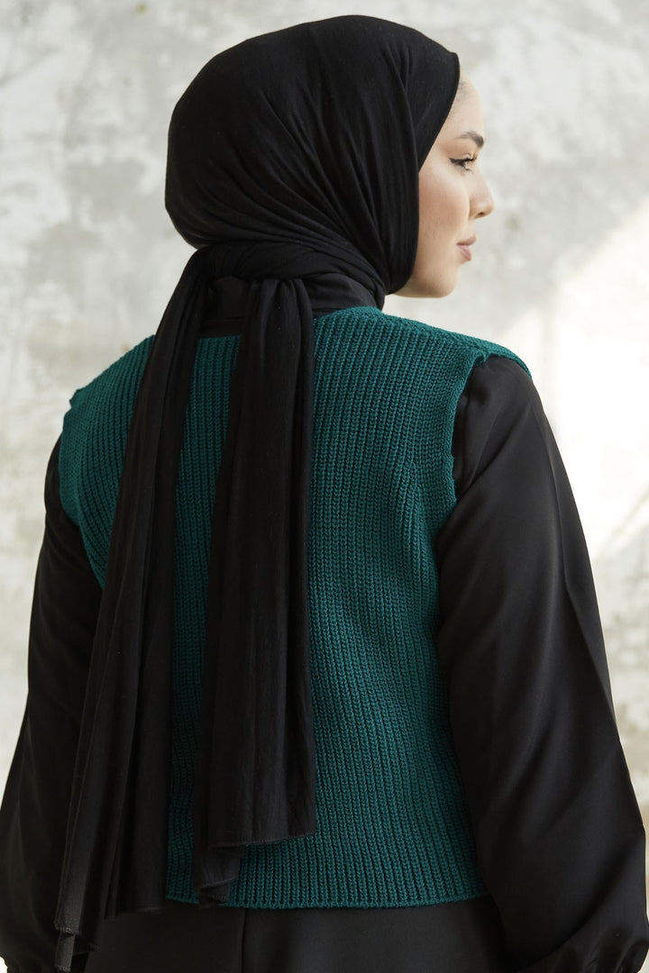 MDS Women Melven Buttoned Short Sweater - Petrol Green - Tokyo