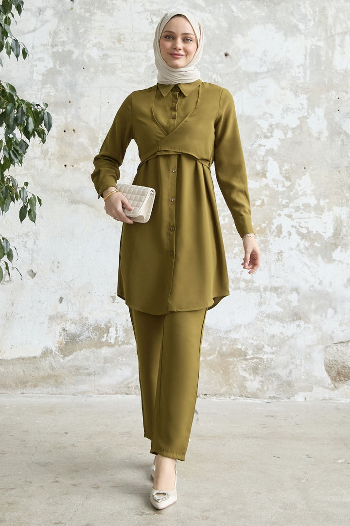 MDS Women Front Tied Two Piece Set - Pistachio Green - Landgraaf