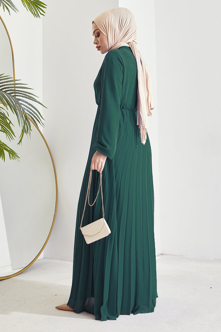 MDS Women Piliseli Limelda Chiffon Dress - Petrol Green - Brooklyn