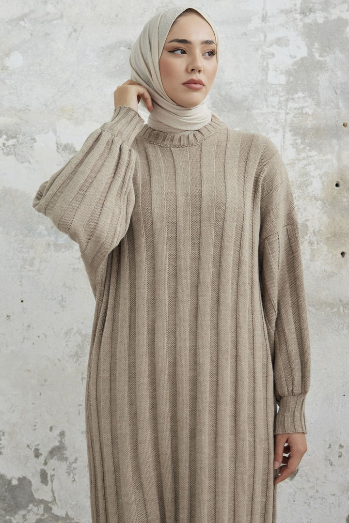 MDS Women Lovisa Threaded Knit Dress - Beige - Weert