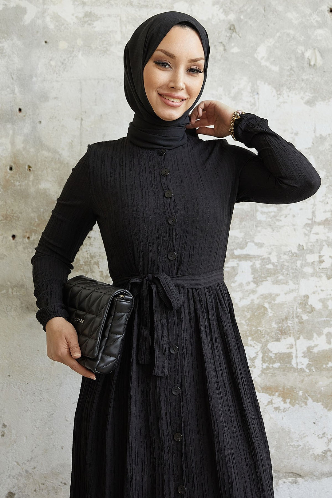 MDS Women Lemina Belted Dress - Black - Montauban