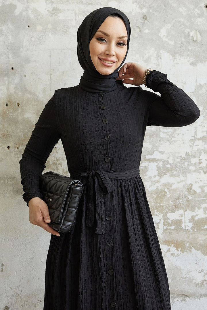MDS Women Lemina Belted Dress - Black - Montauban