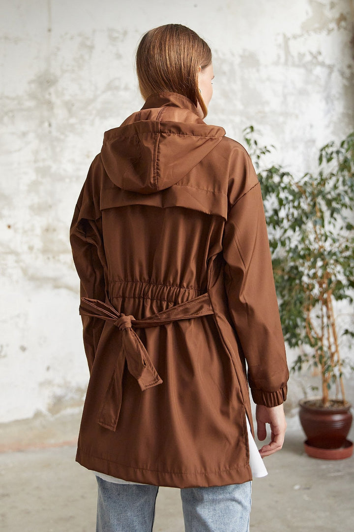 MDS Women Rosa Short Trench Coat - Brown - Baltimore