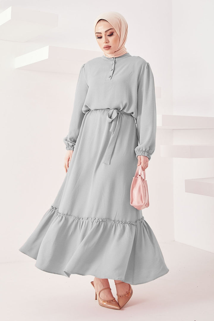 MDS Women Meyra Buttoned A-line Dress - Gray - Senigallia